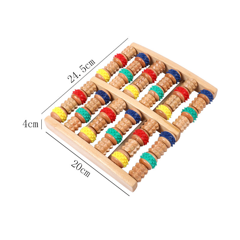 Wooden Large Roller Foot Massage Tool with Engraving